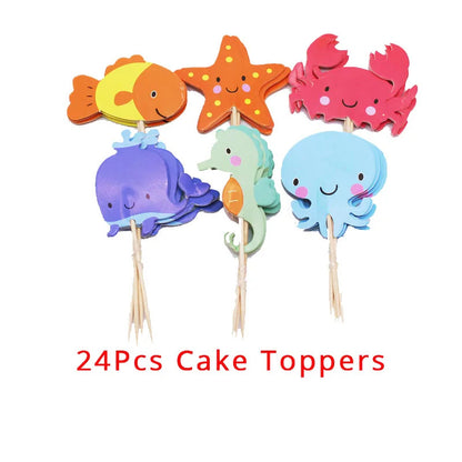 Marine 24pc Baking Birthday Cake Decoration
