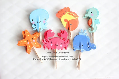 Marine 24pc Baking Birthday Cake Decoration