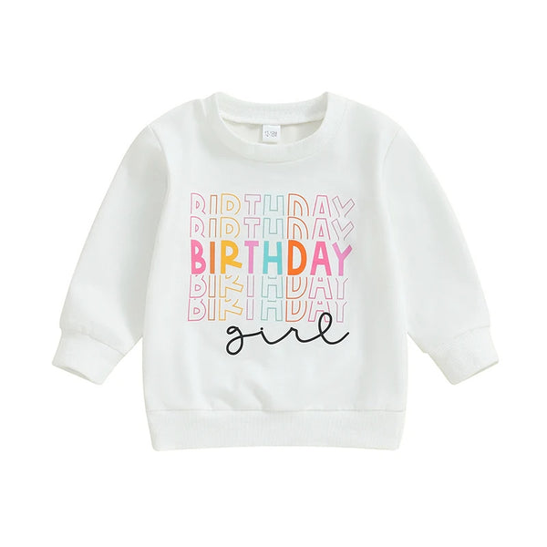 Girl's Birthday Letter Hoodie - Casual Versatile