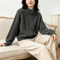Solid color stand up collar sweater