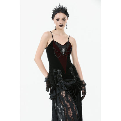 Dark in Love Morrigan Velvet & Lace Chain-Detail Top