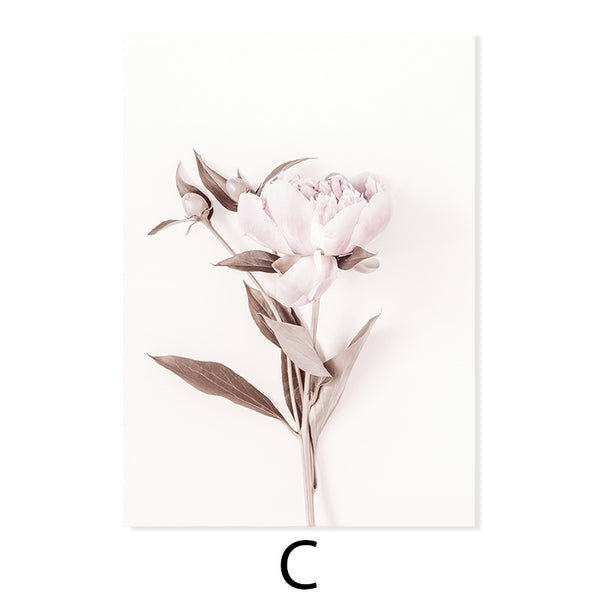 Affiche élégante de peinture à l'huile moderne Pivoine Amour