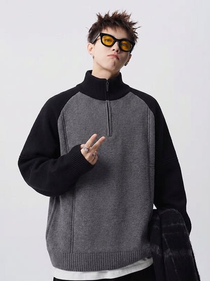 Men's  CleanFit Gray Layered Knit Sweater Jacket