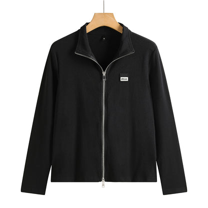 Slim fit stand up collar top