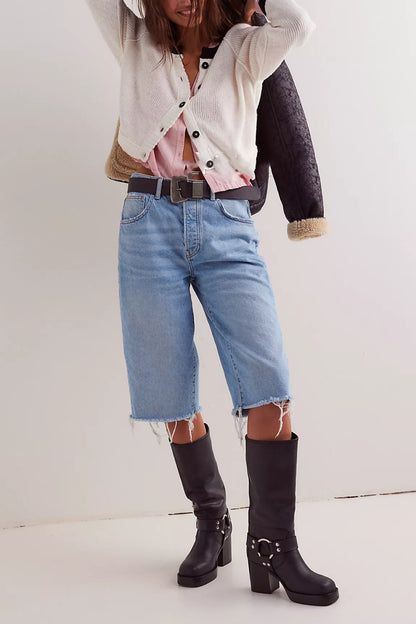 Women's Round Neck Knitwear Single Row Button Coat
