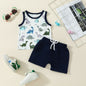 Boys Dinosaur Printed Two-piece Suit