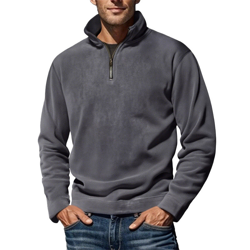 Men's Polar Fleece Stand Collar Pullover