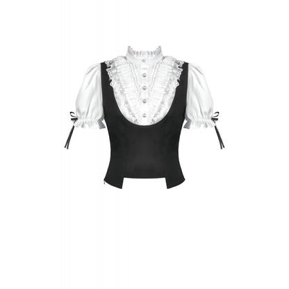 Chemisier noir et blanc en dentelle style cour Dark in Love