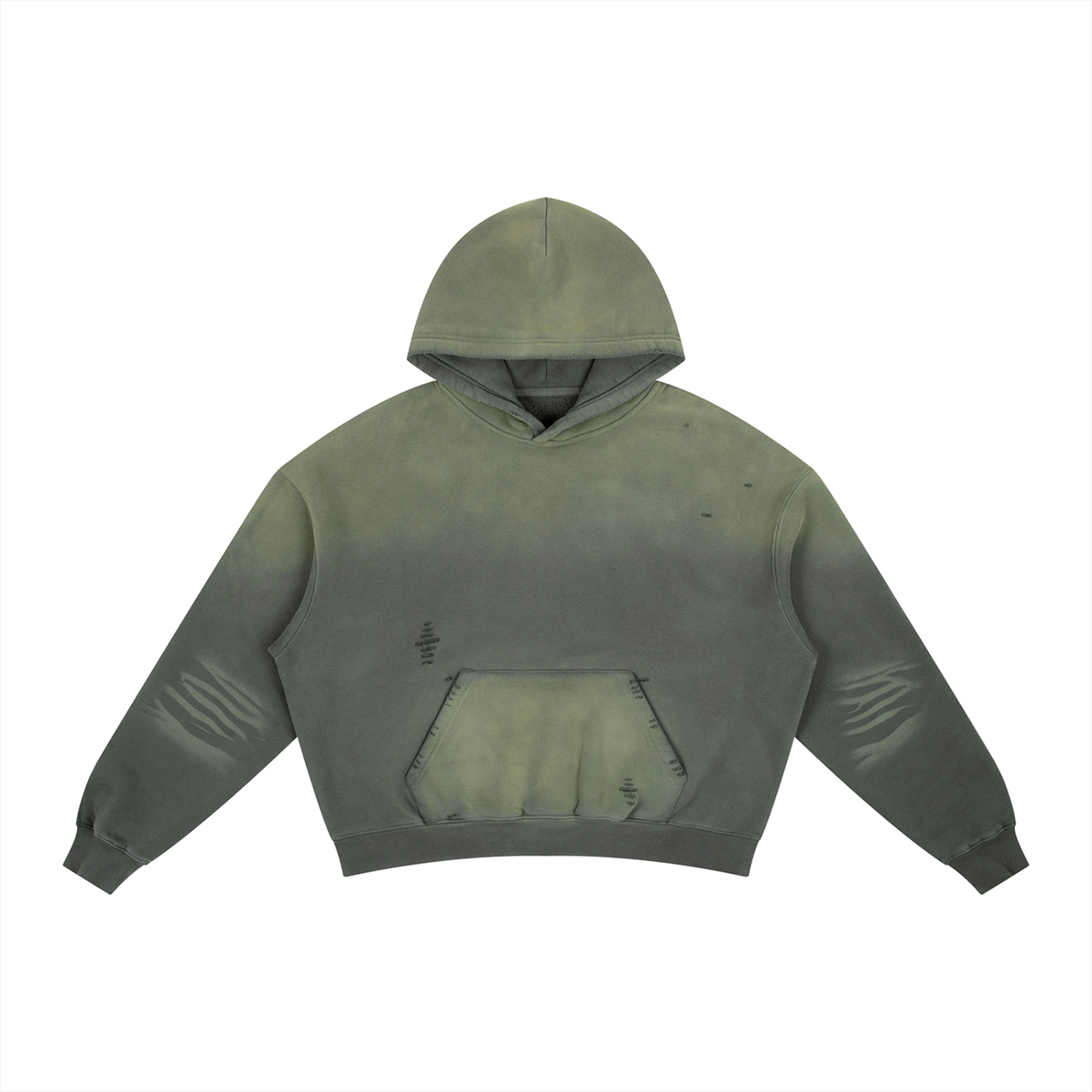 Waran Frayed Sunfade Boxy Fleece Hoodie 400GSM