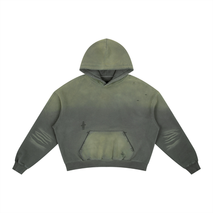 Waran Frayed Sunfade Boxy Fleece Hoodie 400GSM