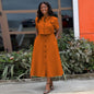 high waisted breasted skirt set