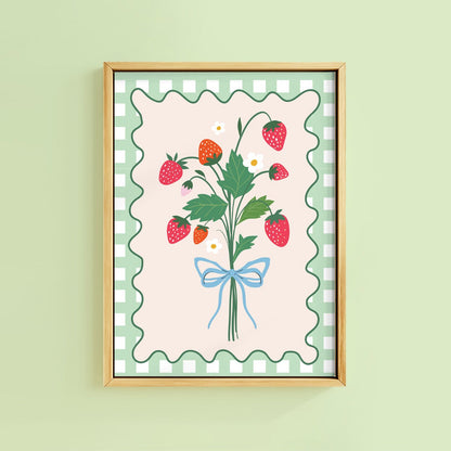 STRAWBERRY BUNCH SOFT MINT PRINT
