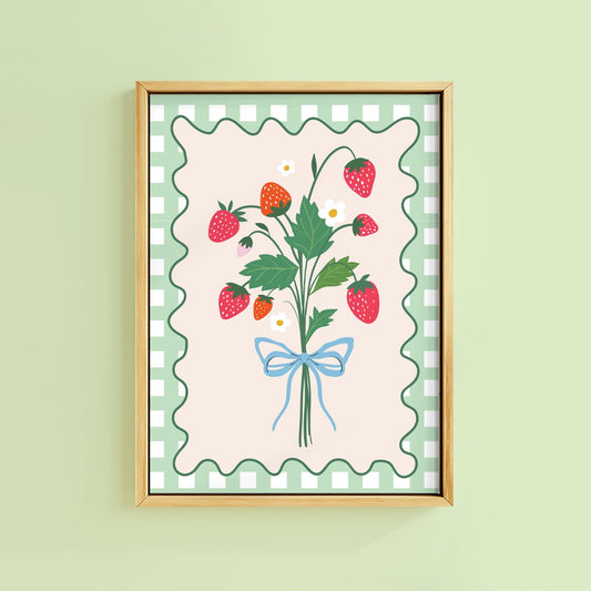STRAWBERRY BUNCH SOFT MINT PRINT