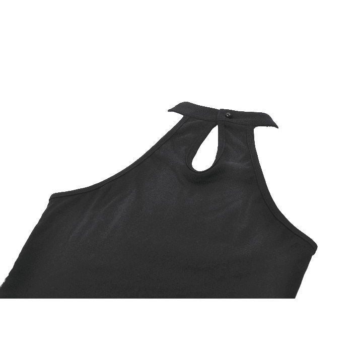 Dark in Love Bondage Mesh Panel Buckle Top