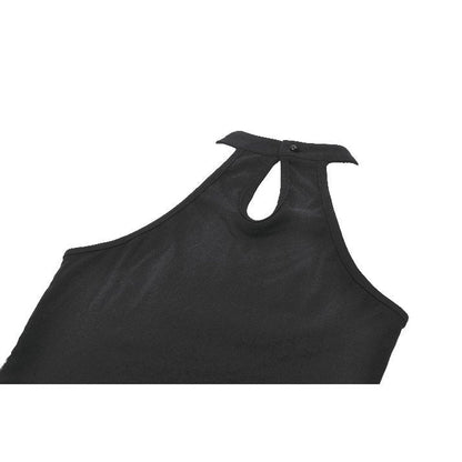 Dark in Love Bondage Mesh Panel Buckle Top