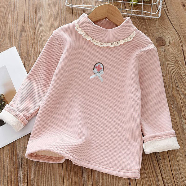 Girls Fleece-Lined Base Layer Shirt