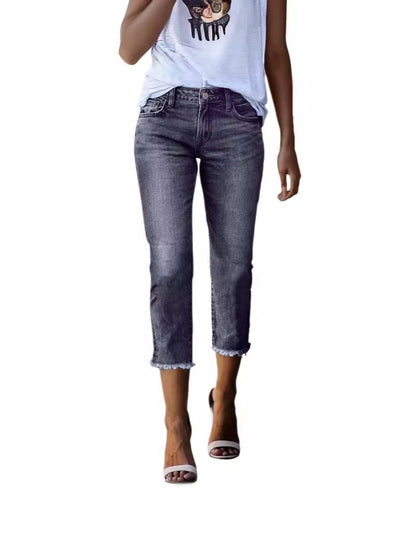 Womens Retro Slim-fit Stretch Jeans