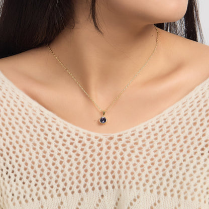 18k Gold Plated February (Amethyst) Birthstone Necklace Created with Zircondia® Crystals