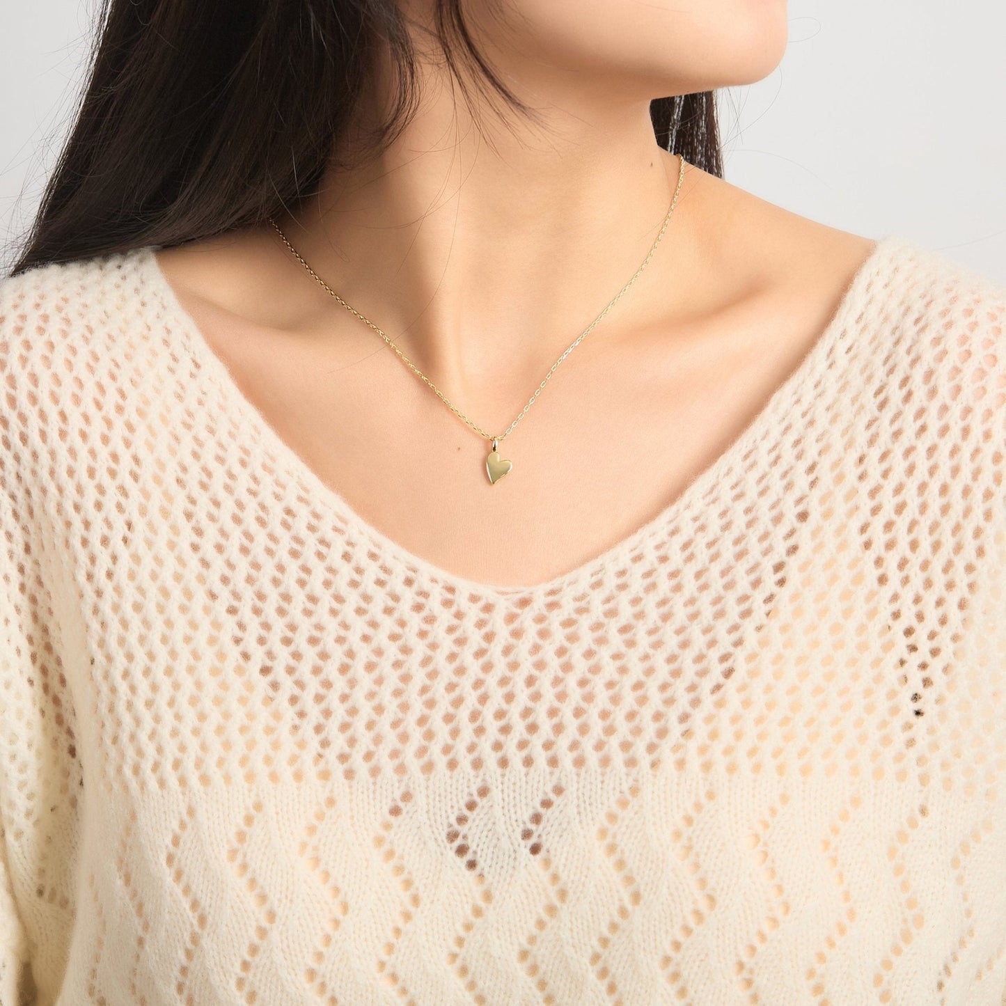 18k Gold Plated For Me For You Piece of My Heart Necklace Set