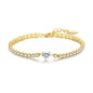 18k Gold Plated Heart Solitaire Tennis Bracelet Created with Zircondia® Crystals