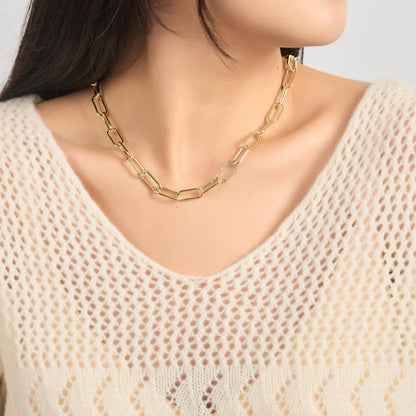 18k Gold Plated Paperclip Necklace