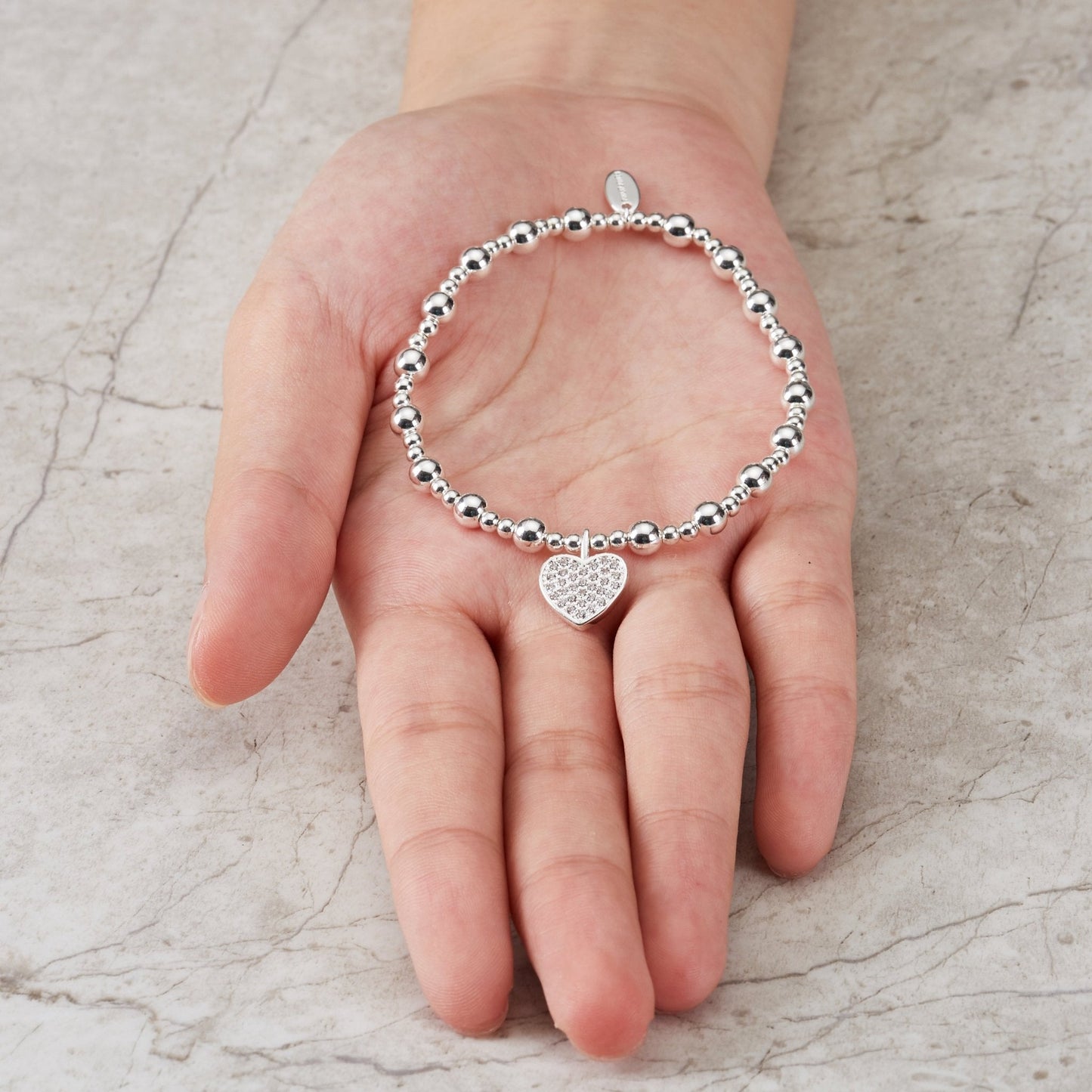 18th Birthday Heart Charm Stretch Bracelet with Quote Gift Box
