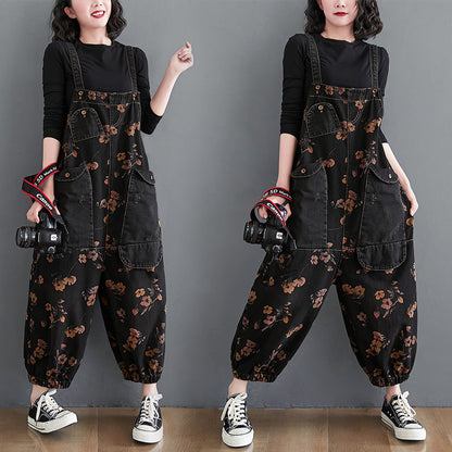 Combinaison salopette noire ample en jean