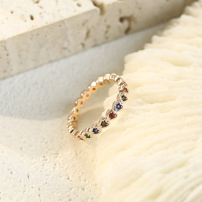Inlaid Zircon Love Ring