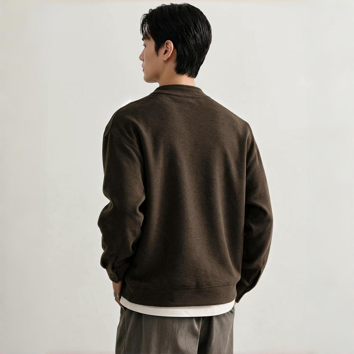 Half Zip Stand Collar Fleece Sweatshirt