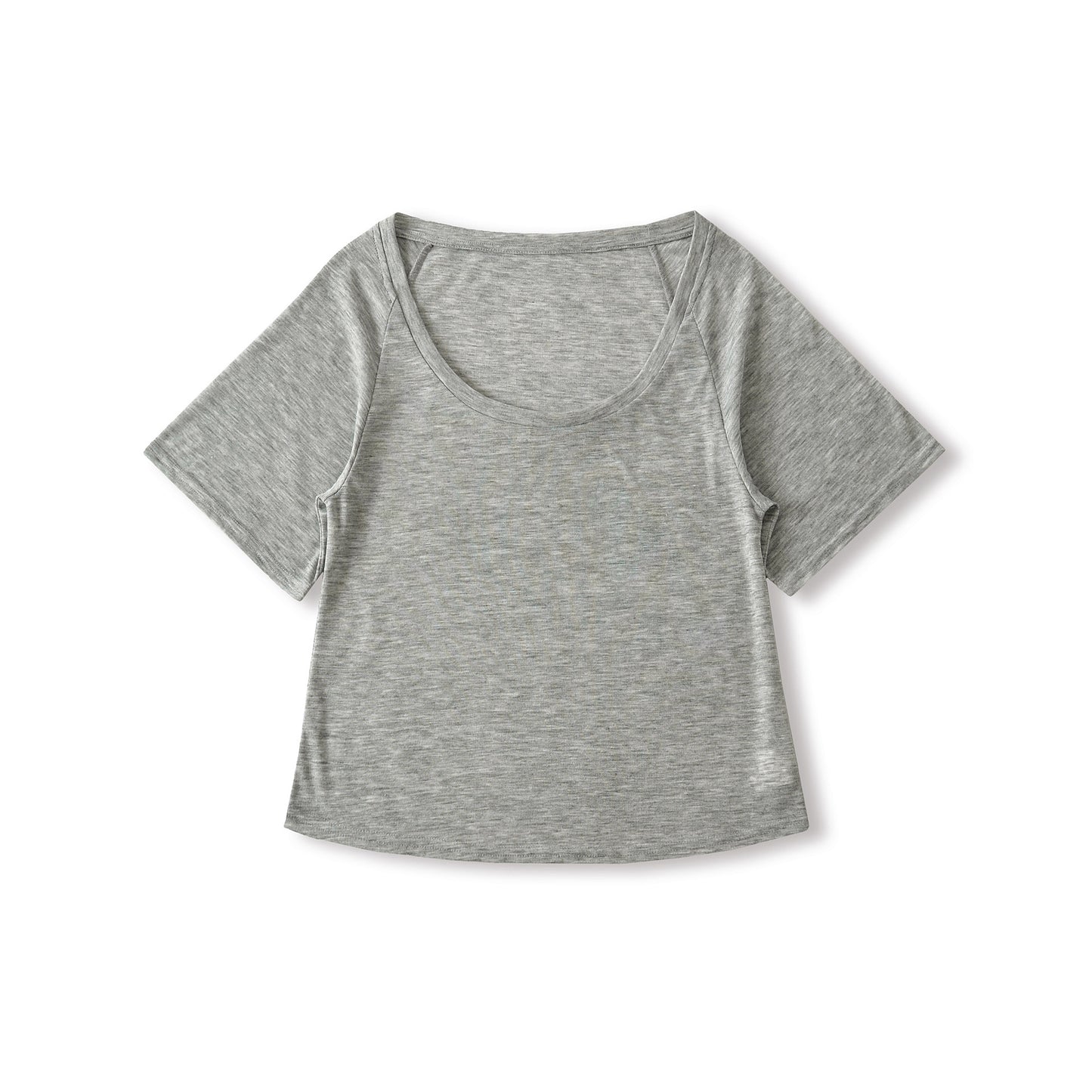 U-neck Mid-sleeve Loose T-shirt