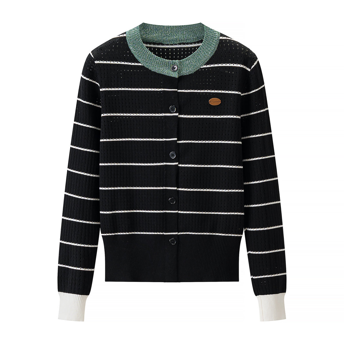 Women's Contrast Stripe Cardigan Sweater