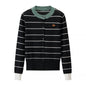 Women's Contrast Stripe Cardigan Sweater
