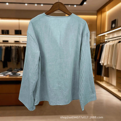 V-Neck Linen Shirt