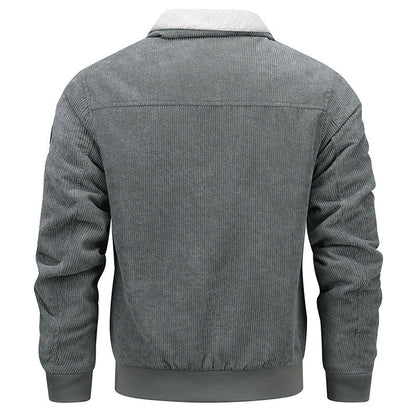 Veste en molleton à revers d'hiver avec poches, manteau en coton épais et chaud, vêtements pour hommes