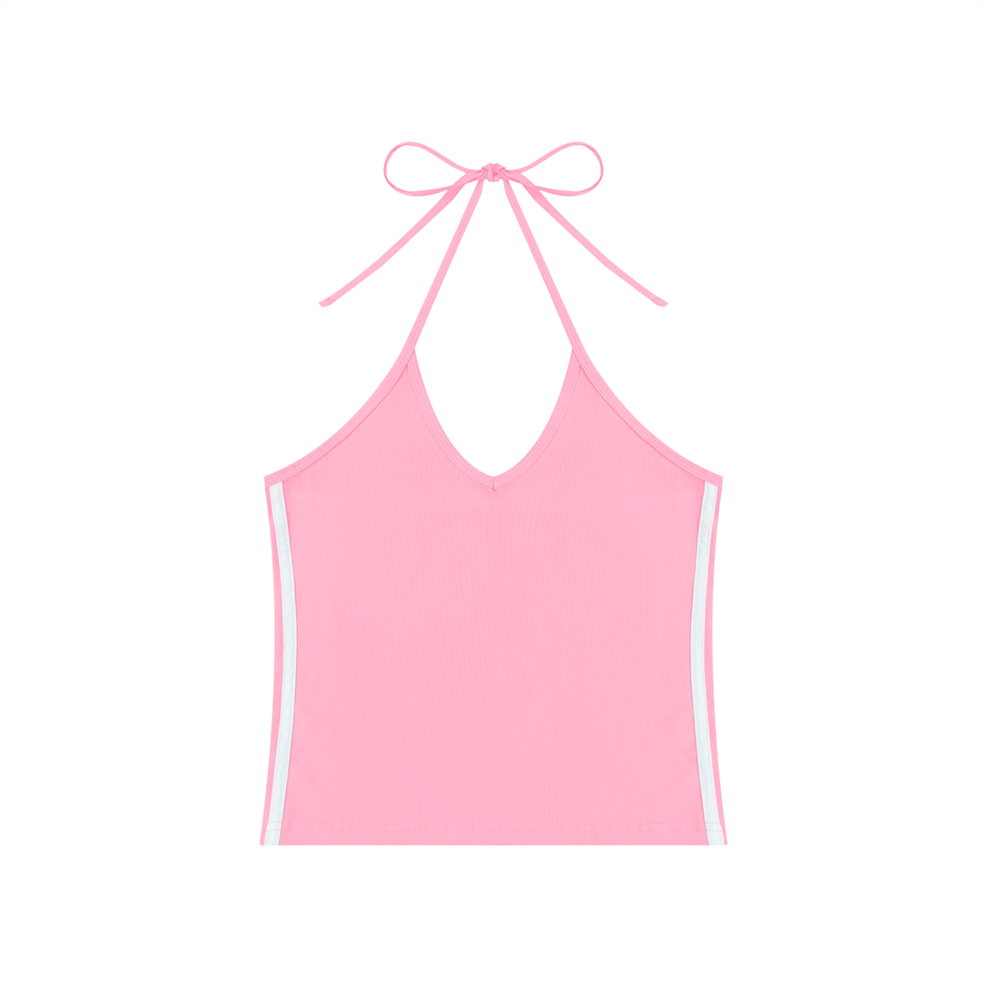 Women's Color Block Halter Crop Tank Top 210GSM