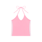 Women's Color Block Halter Crop Tank Top 210GSM