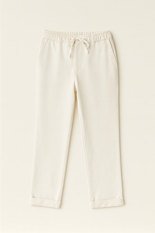 Pantalon plissé à taille élastique