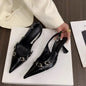 Spring and summer new one-piece buckle with toe cap sandals rear empty single shoes