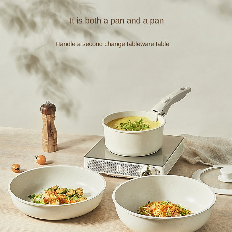 5-Piece Non-Stick Cookware Set with Detachable Handle