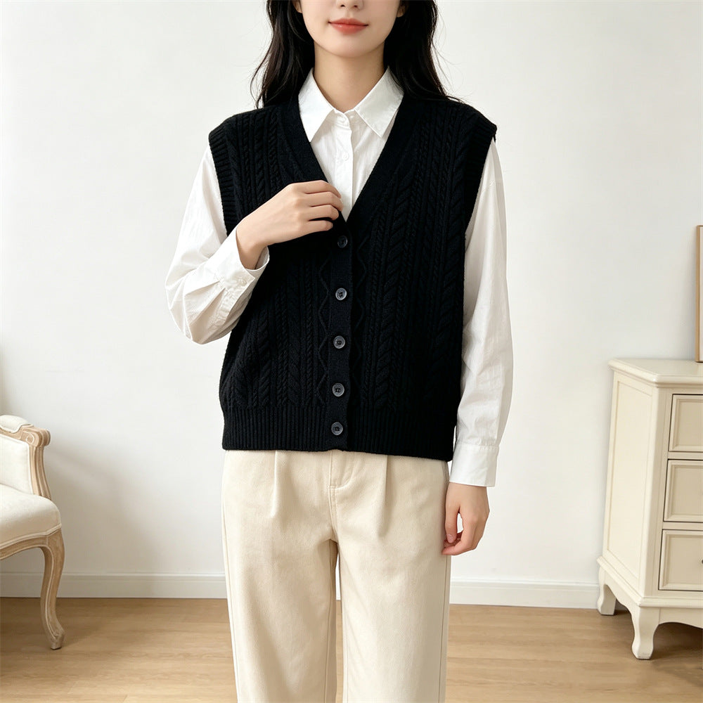 V-neck vest sweater for women