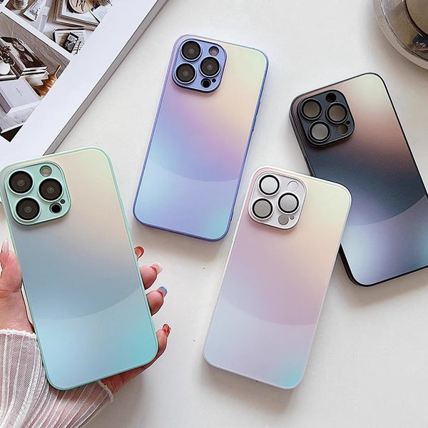 Gradient Matte Phone Case with Lens Film