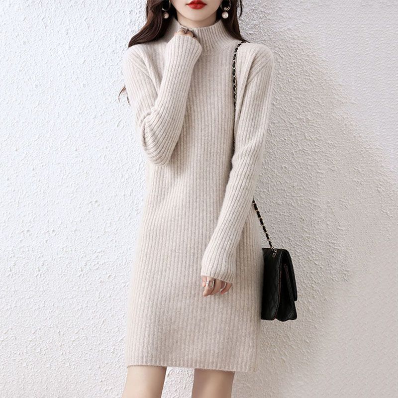 Women's Half Turtleneck Cashmere Knit Dress