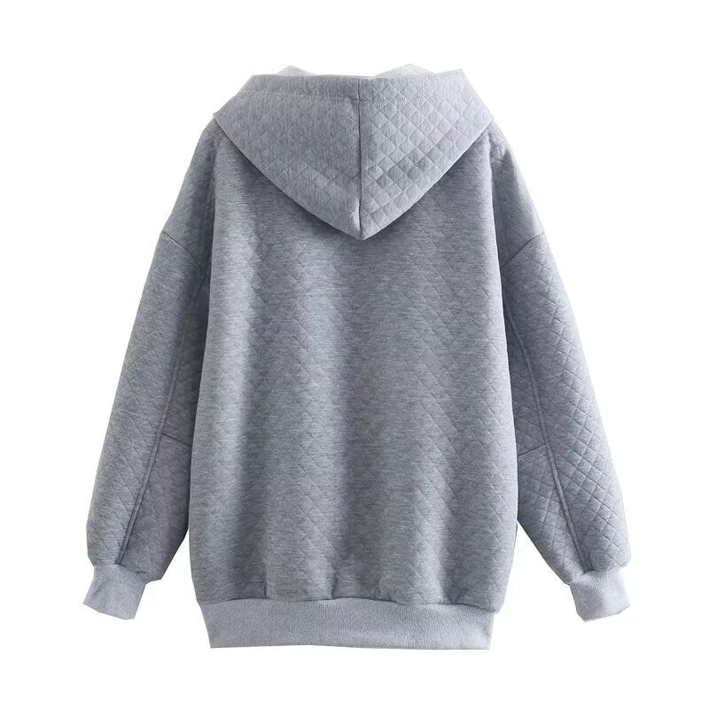Diamond grid pullover hoodies