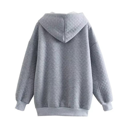 Diamond grid pullover hoodies