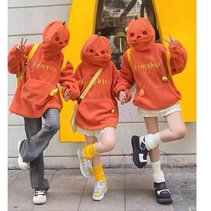 Halloween Pumpkin Head Retro Hoodie Unisex