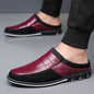 Men's Half-Slipper Leather Shoes Back Strap Slippers Big Size Toe-Covered Slippers
