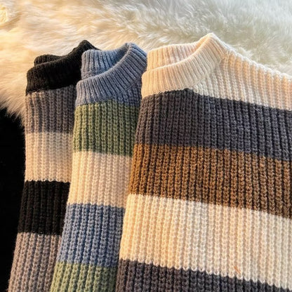 Men's Color Block Crew Neck Sweater