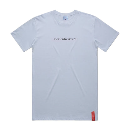 NVYSKN Mens Cotton Latin Design T Shirt “Memento Vivere”