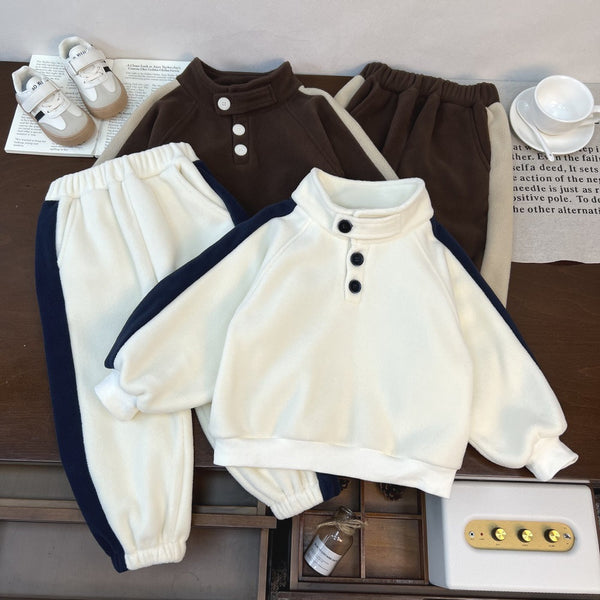Kids' Fleece Two-Piece Set with Side Stripe