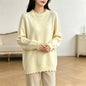 Solid color lace long sleeved pullover sweater